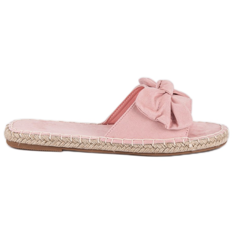 Chanclas alpargatas ante rosado