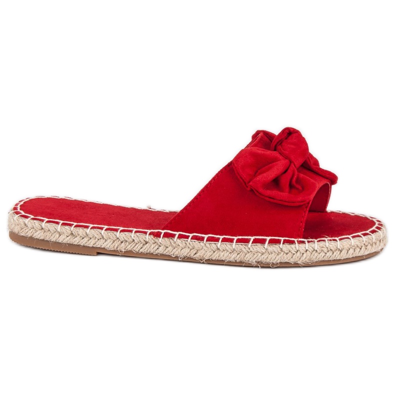 Chanclas alpargatas ante rojo