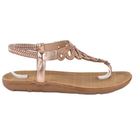 Abloom Chanclas elegantes con elástico rosado