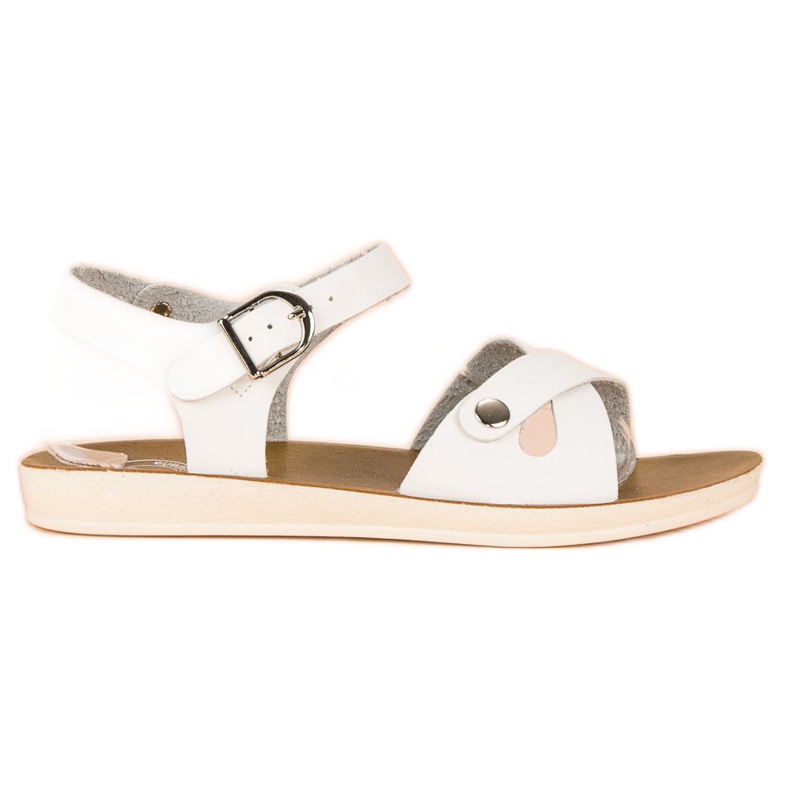Sandalias blancas con hebilla blanco