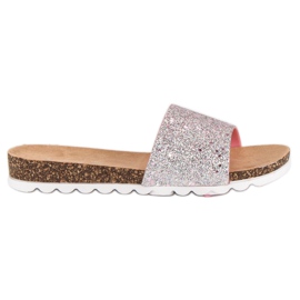 Sixth Sense Pantuflas de mujer con purpurina rosado