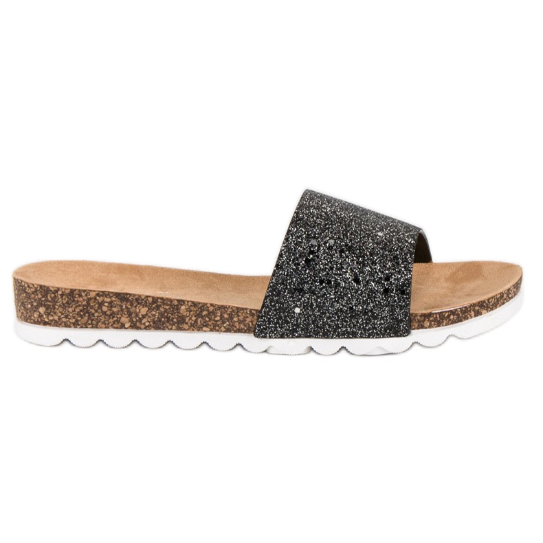 Sixth Sense Pantuflas de mujer con purpurina negro