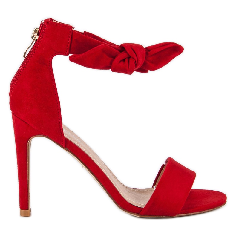 Bestelle Sandalias cremallera ante rojo Bestelle Sandalias cremallera ante rojo