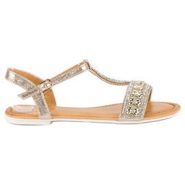 Sandalias cuentas doradas dorado