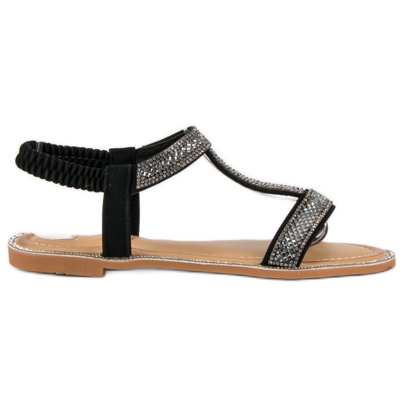 Juliet Sandalias elegantes con una banda elástica. negro Juliet Sandalias elegantes con una banda elástica. negro