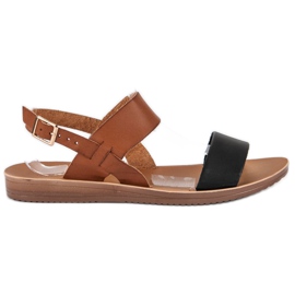 Sandalias informales negro marrón