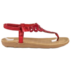 Abloom Chanclas elegantes con elástico rojo
