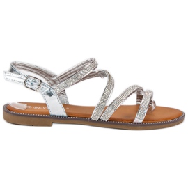 Bestelle Sandalias mujer plateadas gris