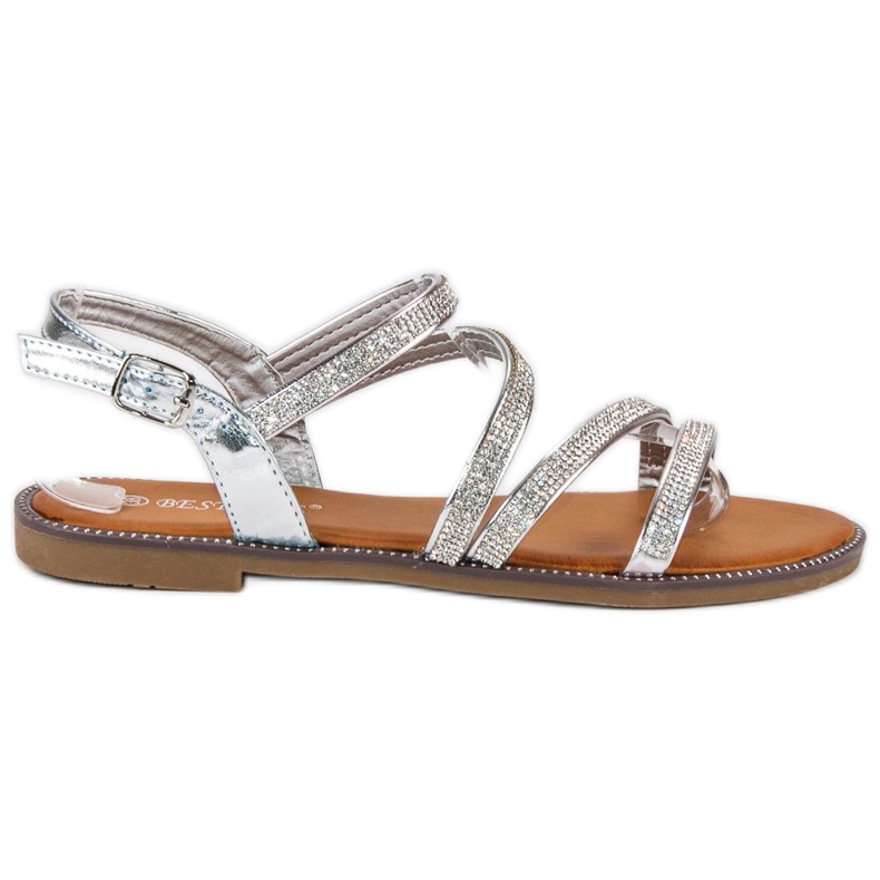 Bestelle Sandalias mujer plateadas gris