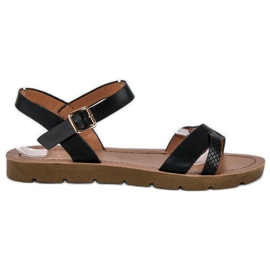 Sandalias planas negras negro Sandalias planas negras negro