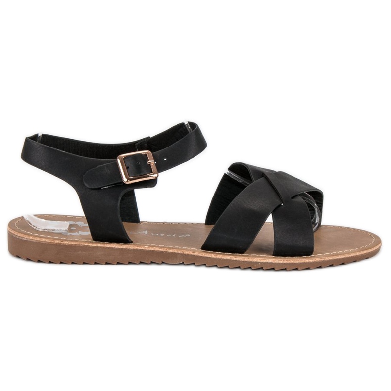 Anesia Paris Sandalias negras de mujer negro