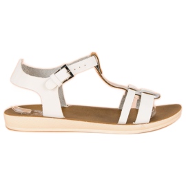 Sandalias abrochadas con hebilla blanco