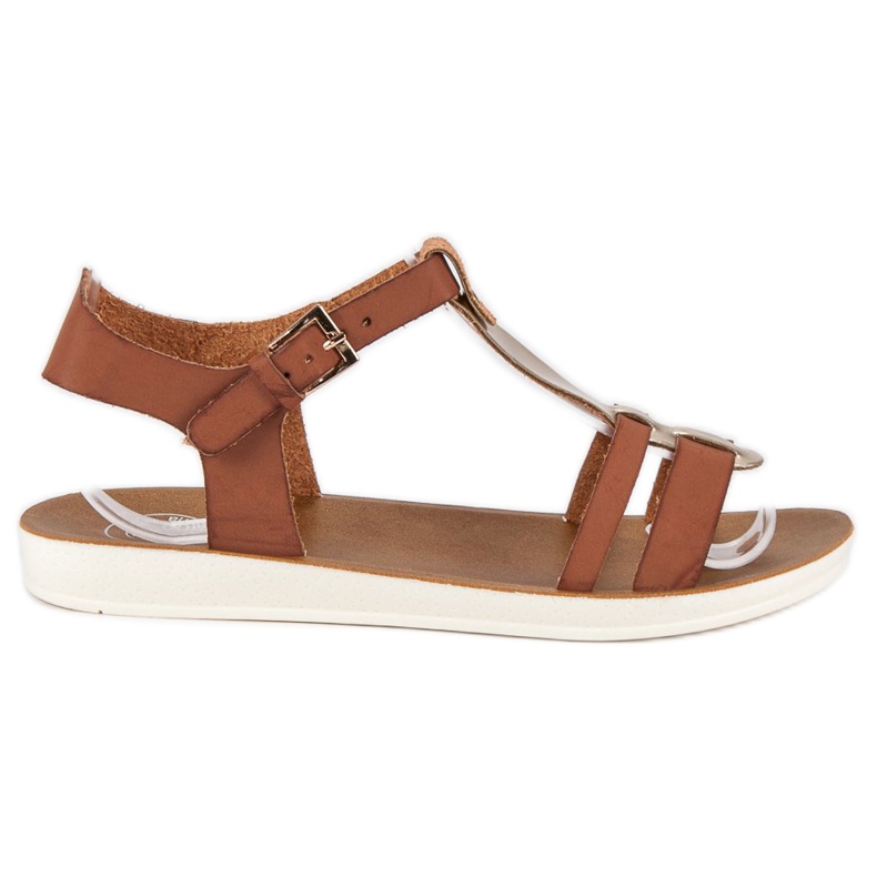 Sandalias abrochadas con hebilla marrón Sandalias abrochadas con hebilla marrón