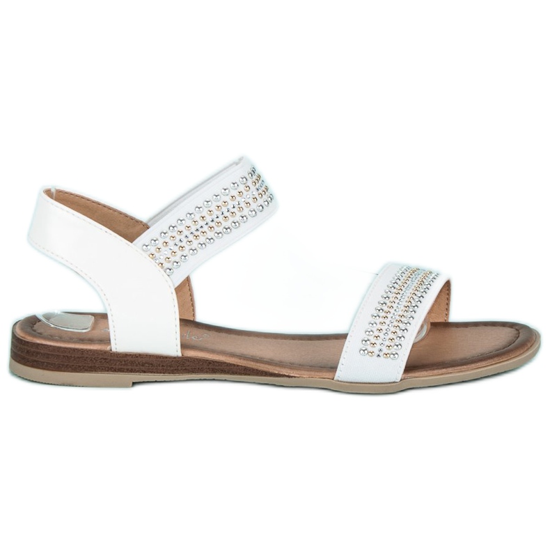 Super Mode Sandalias blancas con elástico blanco