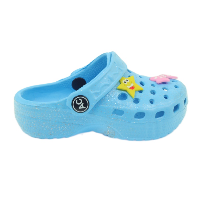 American Club Pantuflas de ganchillo azul americano