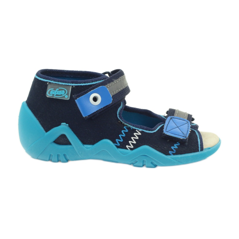 Sandalias befado pantuflas, plantilla de piel azul azul marino