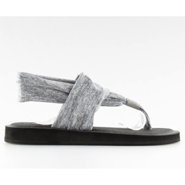 Sandalias grises, algodón, gris DD81P