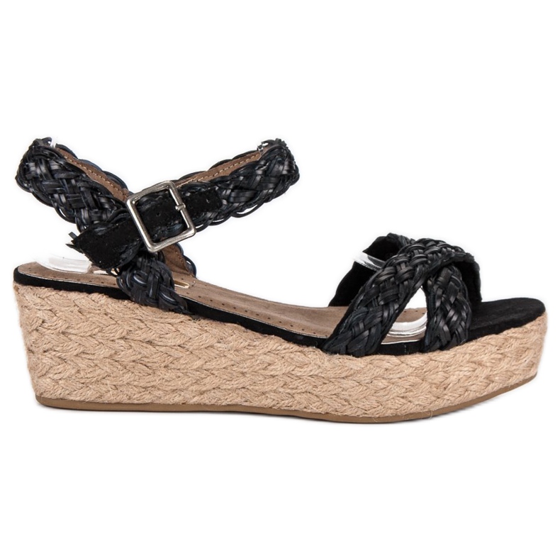 Corina Sandalias alpargatas negras negro