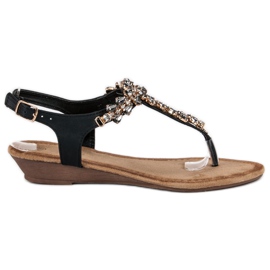 Sandalias cuña elegantes negro