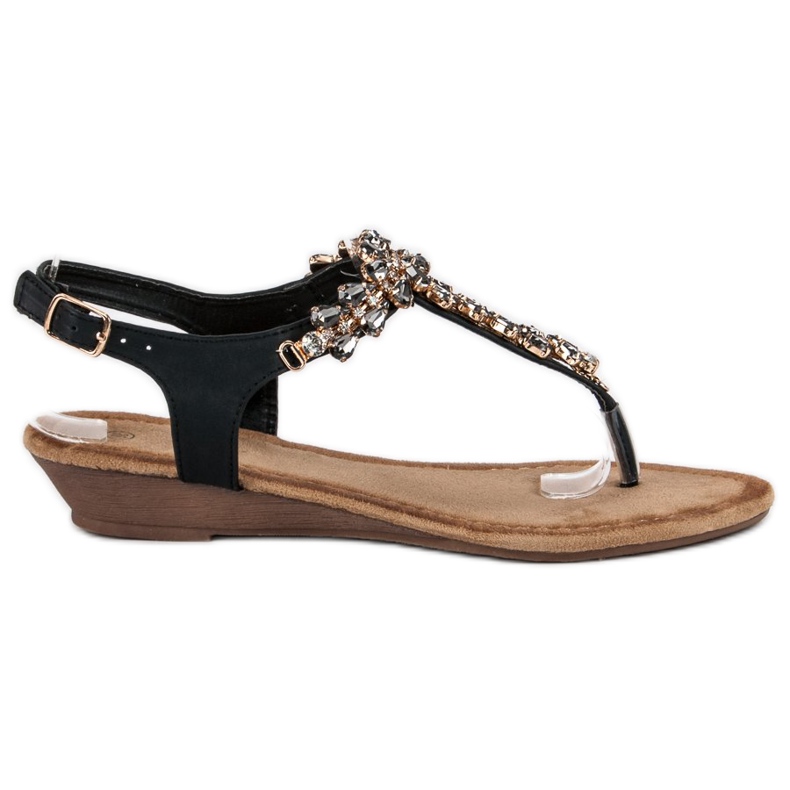 Sandalias cuña elegantes negro