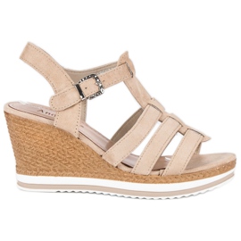 Sandalias cuña beige Sandalias cuña beige