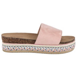 Babuchas boho ante rosa