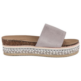 Babuchas boho ante gris Babuchas boho ante gris