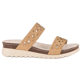 Babuchas caladas VINCEZA marrón