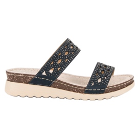 Babuchas caladas VINCEZA azul
