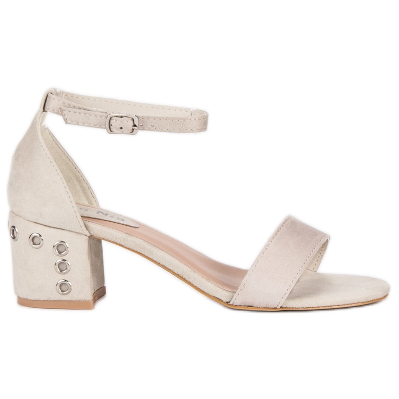 Nio Nio Sandalias de gamuza en un post marrón Nio Nio Sandalias de gamuza en un post marrón