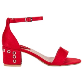Nio Nio Sandalias de gamuza en un post rojo