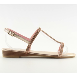 Sandalias con circonitas rosas 86-C010 Rosa rosado