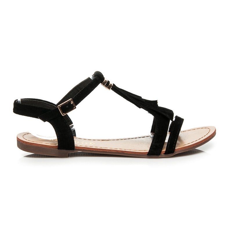 Queen Vivi Sandalias con Flecos negro