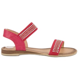 Super Mode Sandalias rojas con elástico rojo