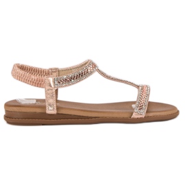 Renda Elegantes sandalias sin cordones rosa