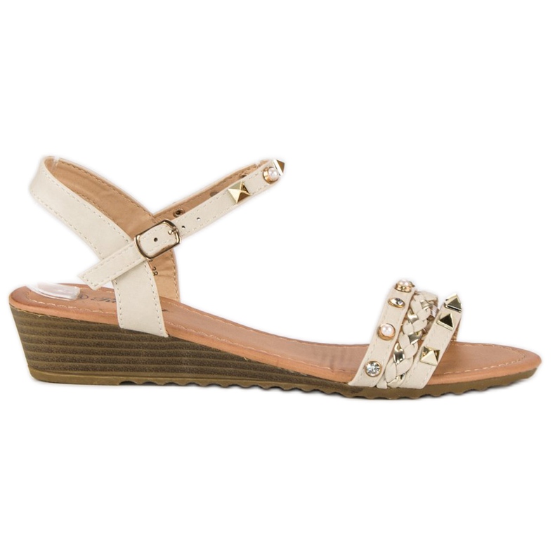 Renda Sandalias de cuña de moda marrón Renda Sandalias de cuña de moda marrón