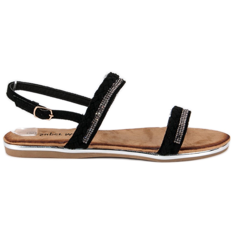 Super Me Cómodas sandalias de ante negro