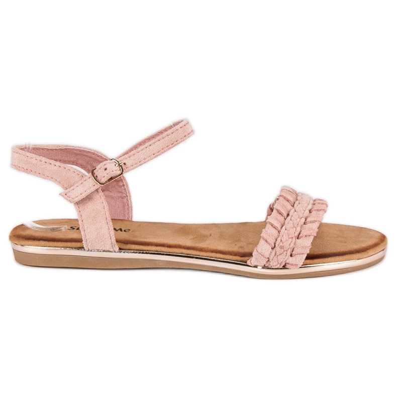 Super Me Sandalias planas ante rosado