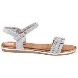 Super Me Sandalias planas ante gris Super Me Sandalias planas ante gris