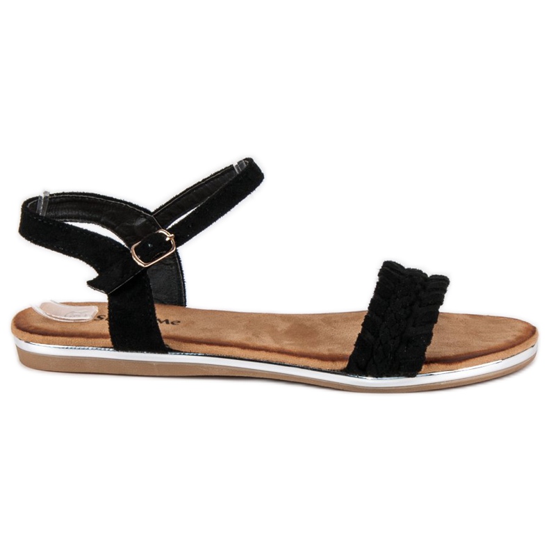 Super Me Sandalias planas ante negro