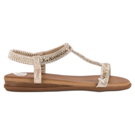 Renda Elegantes sandalias sin cordones amarillo