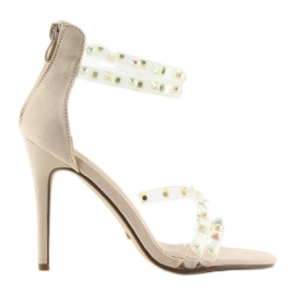 Sandalias con tiras de silicona NF-25P Beige