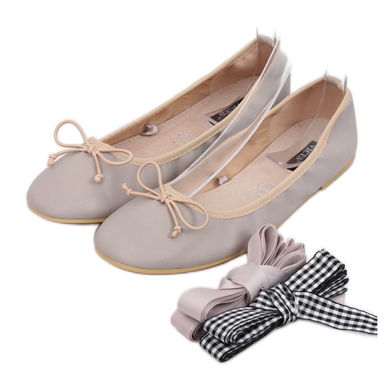 Bailarinas con doble cinta 1193 Gris Bailarinas con doble cinta 1193 Gris