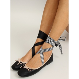 Bailarinas con doble cinta 1193 Negro