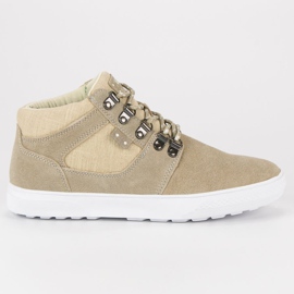 Invito Zapatillas de piel encima del tobillo. beige