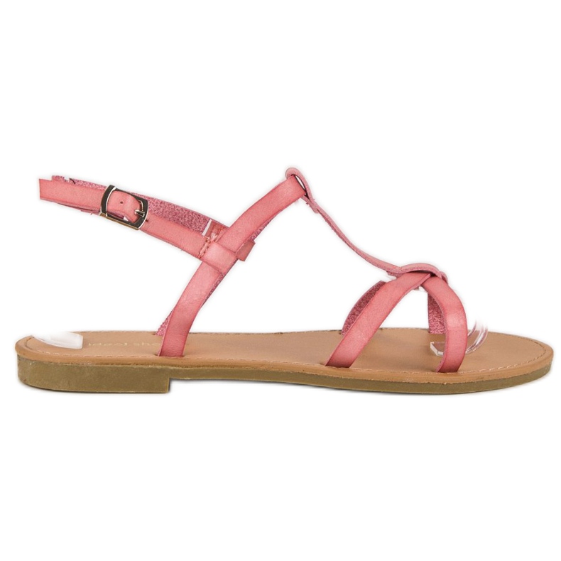 Ideal Shoes Sandalias rosa claro rosado