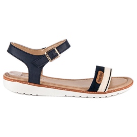 Sandalias planas informales azul