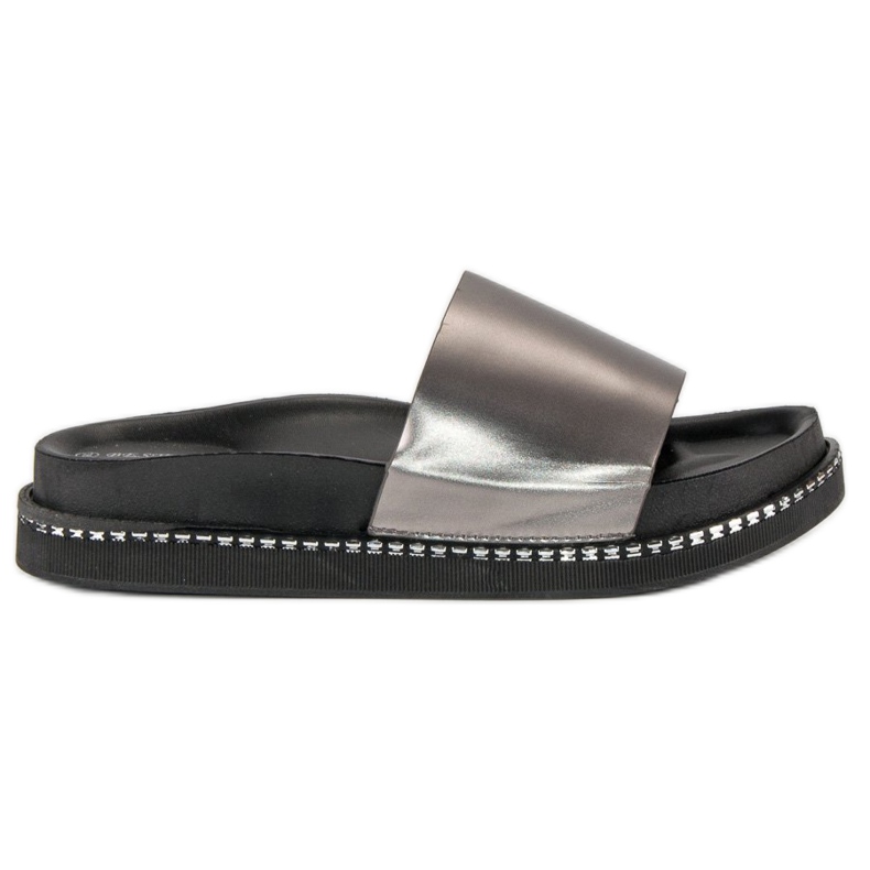 Bestelle Babuchas plateadas de mujer gris