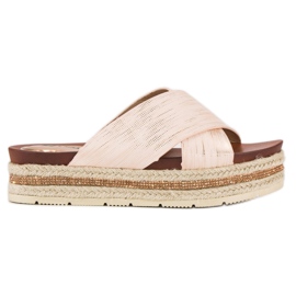 Alpargatas pantuflas polvo rosa