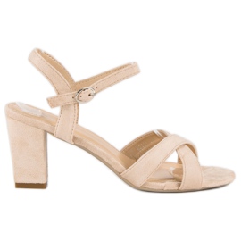 Lovit Sandalias de gamuza en un post marrón Lovit Sandalias de gamuza en un post marrón